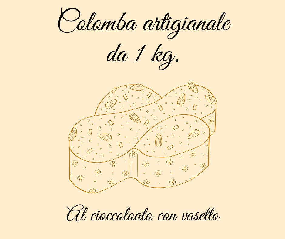 Colomba artigianale al cioccolato da 1 kg. con vasetto da 250 g
