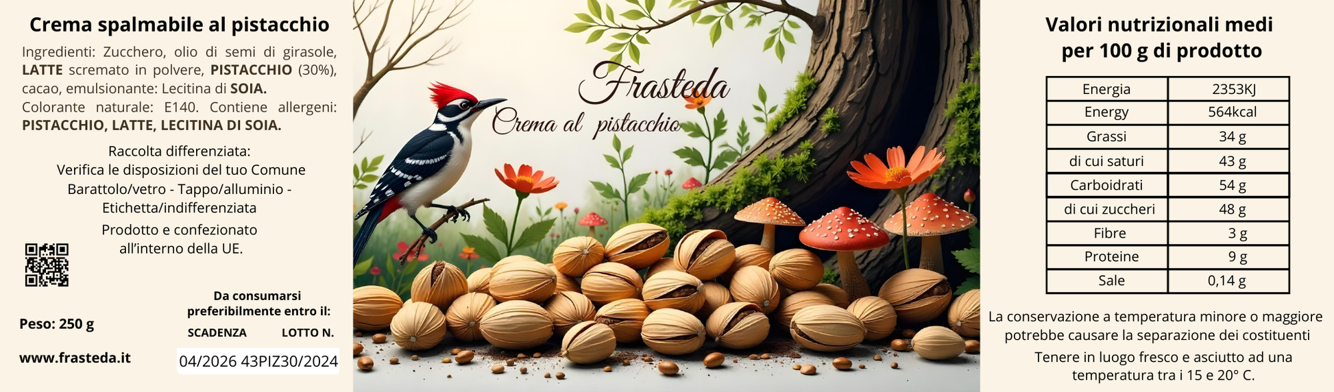 Crema spalmabile al pistacchio 30%