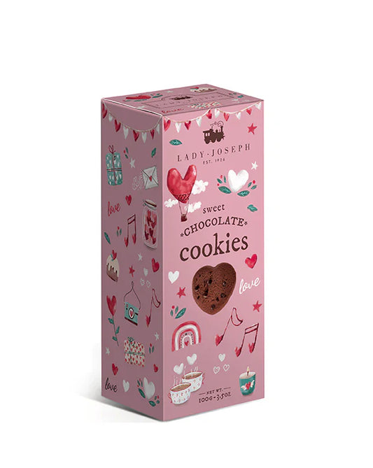 Deliziosi biscotti al cioccolato a forma di cuore 100 g