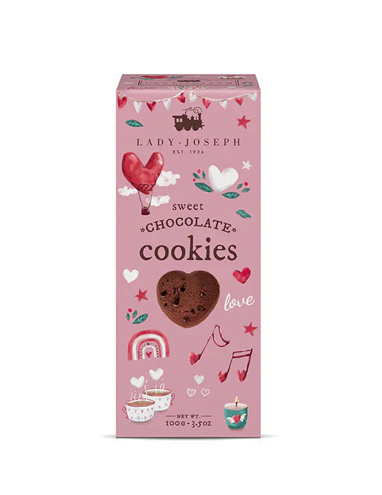 Deliziosi biscotti al cioccolato a forma di cuore 100 g