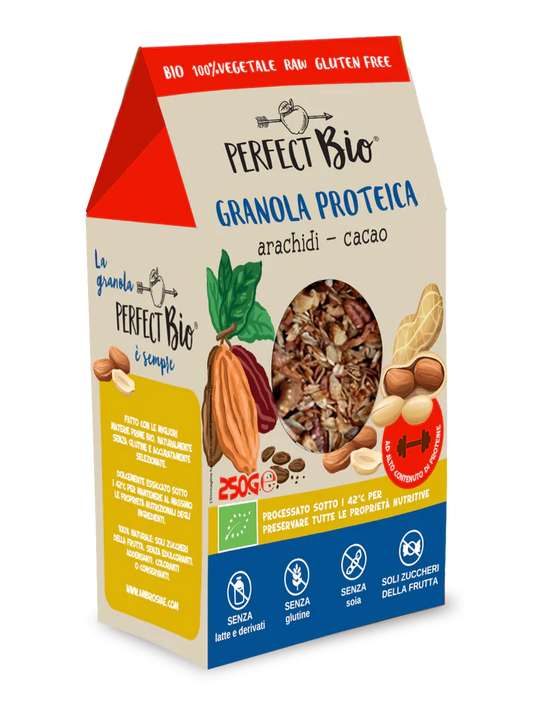 Granola proteica biologica arachidi e cacao PerfectBio
