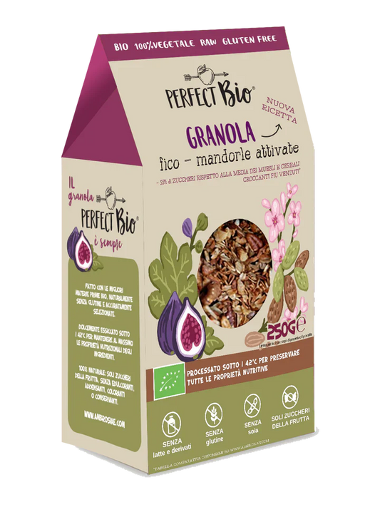 Granola proteica biologica fico e mandorle attivate PerfectBio
