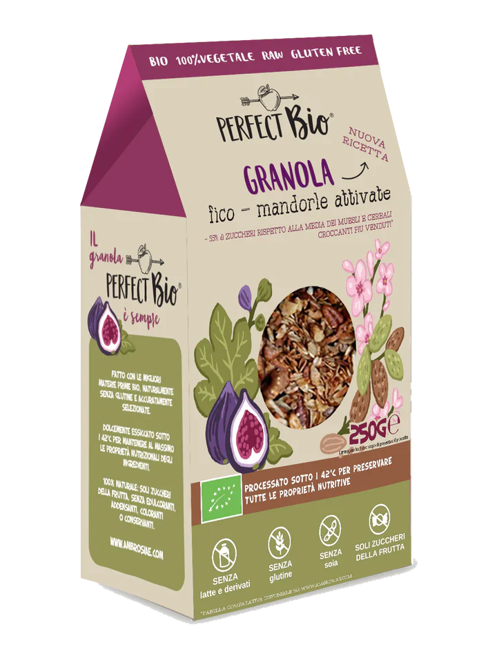 Granola proteica biologica nocciole e mandorle attivate PerfectBio
