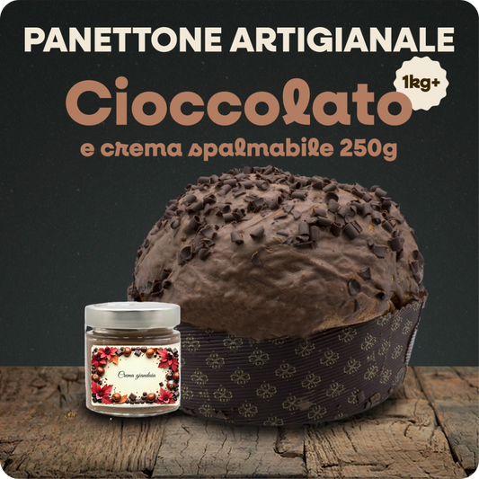 Panettone artigianale siciliano Frasteda da 1 Kg. ’Cioccolato’ + vasetto da 250 gr.