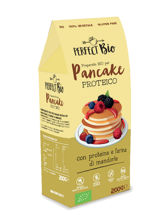 PREPARATO PANCAKE PROTEICO CON FARINA E PROTEINE DI MANDORLE