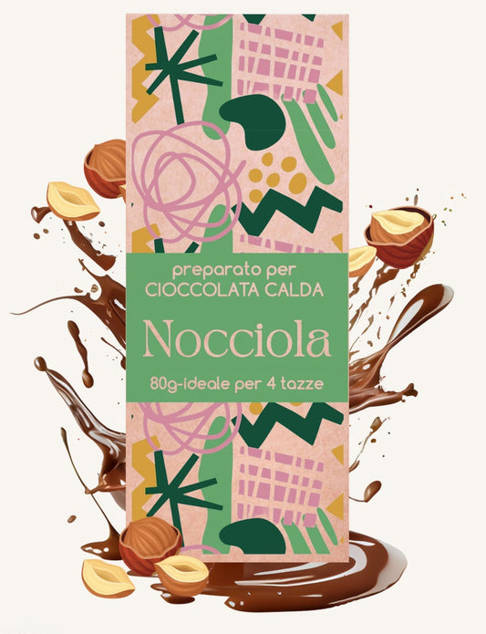 Preparato per cioccolata calda alla nocciola 80 g ideale per 4 tazze
