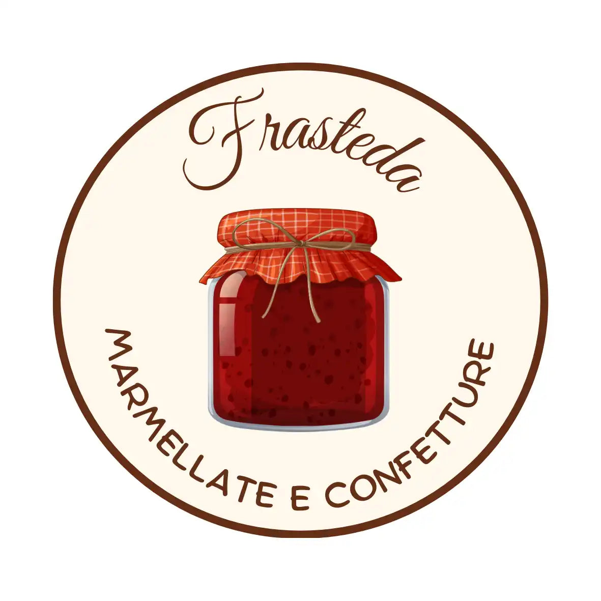 Un barattolo di marmellata fatta in casa con una copertura di tessuto a scacchi.